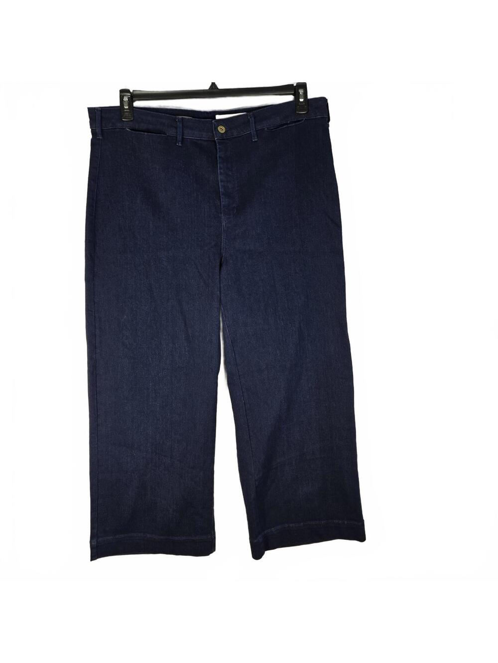 Pilcro Anthropologie The Skipper Wide Leg Jeans 20W Dark Wash High Rise Cropped